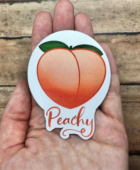 Peachy sticker emoji stickers peach emoji decal fruit | Etsy