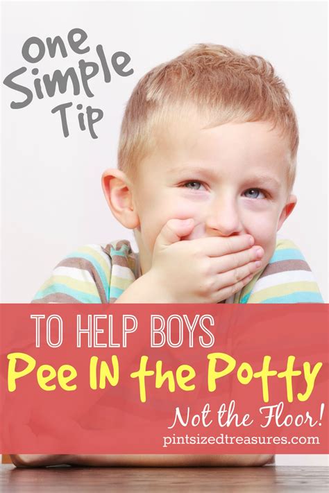 One SIMPLE tip to help boys pee in the potty and not on the floor! It's a real problem -- with a ...