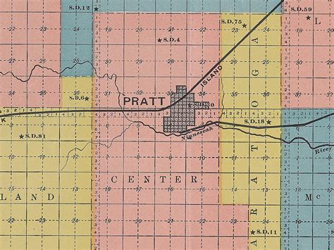 1900 Map of Pratt County Kansas - Etsy