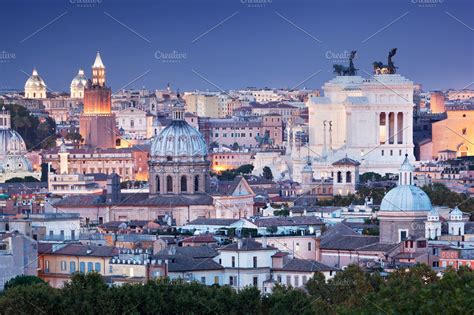 Rome skyline at night. | High-Quality Architecture Stock Photos ...