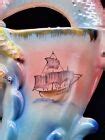 Lustre ware Pearlized Pink-Blue Porcelain Vase w/Gold Trim - girl &-fish 6 1/2” | eBay