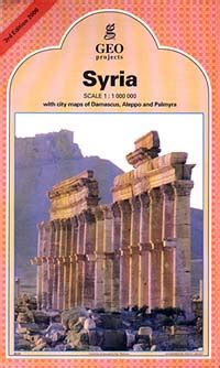 Syria, Road and Physical Tourist Map.