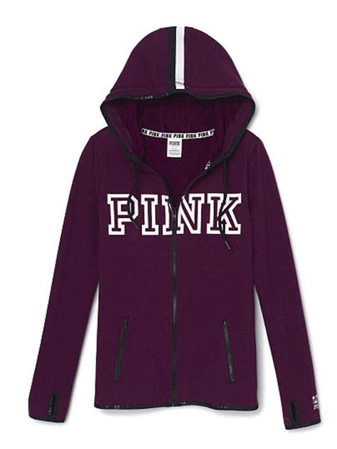 Victoria's Secret Pink Stretch Fleece Full Zip Hoodie >>> This is an ...