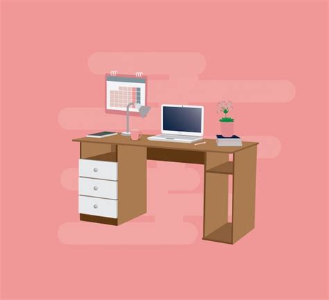 Premium Vector | Office desk