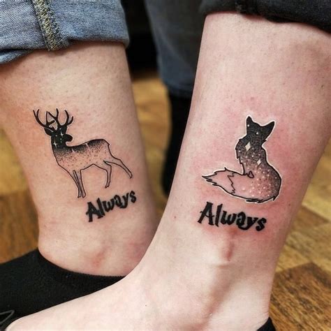 buck and doe couple tattoos - funkyArtDrawingsEasy