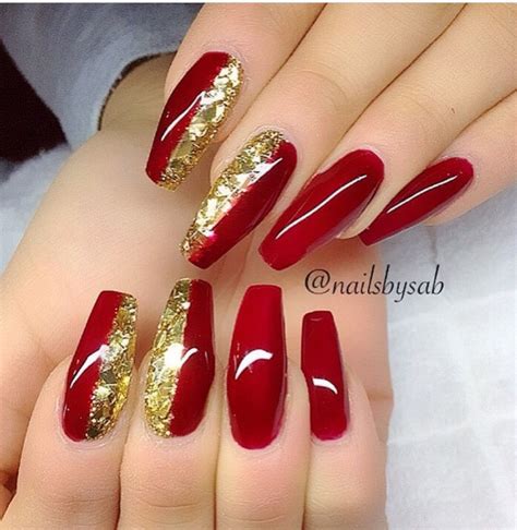 Christmas Nails Designs Red And Gold