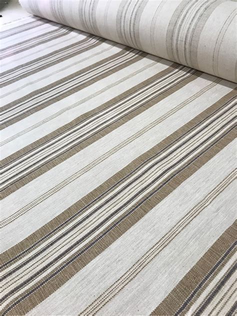 Striped Linen Fabric by the Yard, Stain Resistant Upholstery Fabric for Pillows, Home Decor ...