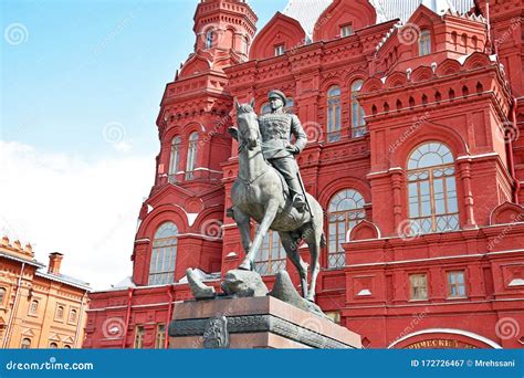 General Zhukov Statue Near Red Square of Moscow , Russia Stock Image - Image of horse, square ...