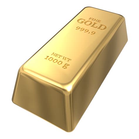 Gold bar. 1kg gold bullion. Shiny gold bar. 3D rendering illustration of gold bar. Business ...