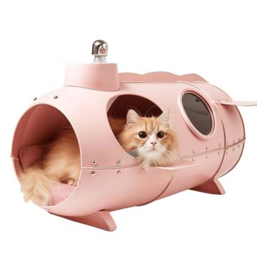 Cute Cat In Pastel Pink Submarine, Sea, Boat, Submarine PNG Transparent Image and Clipart for ...