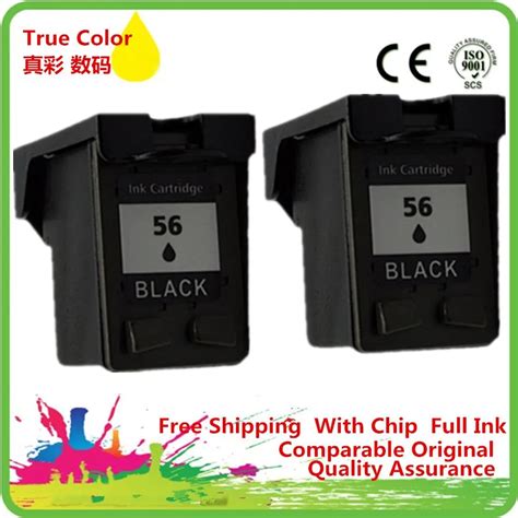 2 x C6656A Ink Cartridge Remanufactured For HP 56 XL 56XL HP56 HP56XL ...