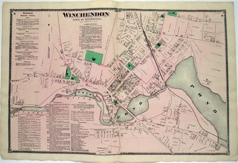 Winchendon Massachusetts. Large 1870 Street Map by FW Beers. | Etsy