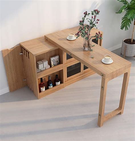 2020 New Design Folding and Expandable Multifunction Dining Table with Hidden Storage Design ...