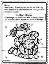 3rd Grade Go Math 12 Round To Ten Or Hundred Color By Number  math sketch template