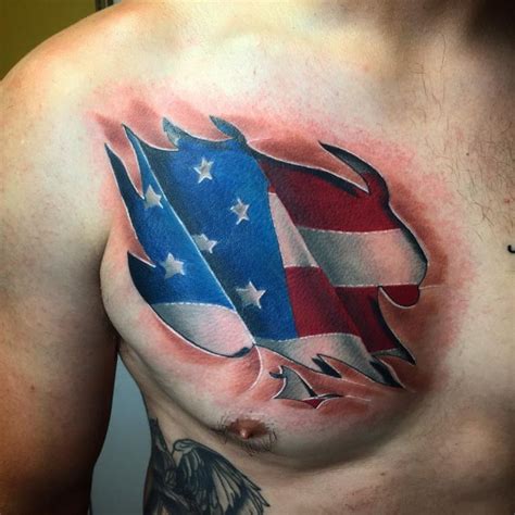 American Flag Tattoo Shoulder Blade
