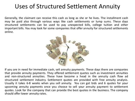 Sell structured settlement annuity