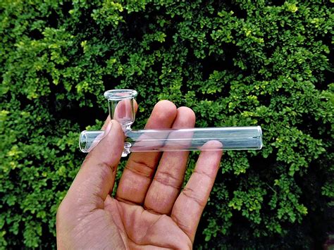 Buy Handmade Clear Glass Smoking Pipe Chillum 5 Inch | OutonTrip.com