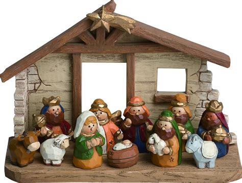 Miniature Kids Nativity Scene with Creche, Set of 12 Rearrangeable Figures 885114494941 | eBay
