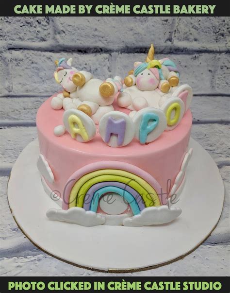 Unicorn and Rainbow Cake – Creme Castle