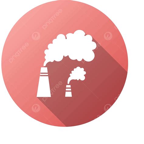 Glyph Icon With Long Shadow In Red Color For Smoke In Flat Design Vector, Vector, Nature ...