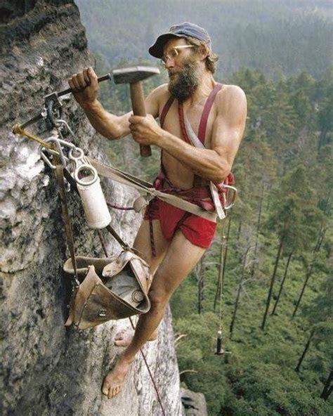 Old school rock climbing. Sketching rock climber with old gear. | Rock climbing, Rock climbing ...