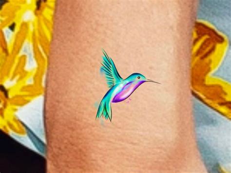 Watercolor Hummingbird Tattoo