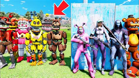 CAN THE *NEW* FORTNITE BATTLE ROYALE SKINS HIDE FROM THE ANIMATRONICS? (GTA 5 Mods FNAF ...