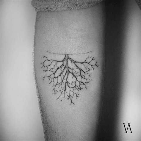 High-Quality Minimalistic Tattoos by Surrealist Violeta Arus | Roots tattoo, Tree roots tattoo ...