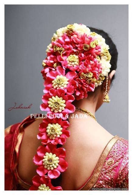 Indian bridal hairstyles, Bridal hair accessories flower, Indian bridal