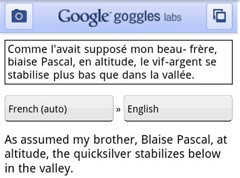 Translate Text Using Google Goggles