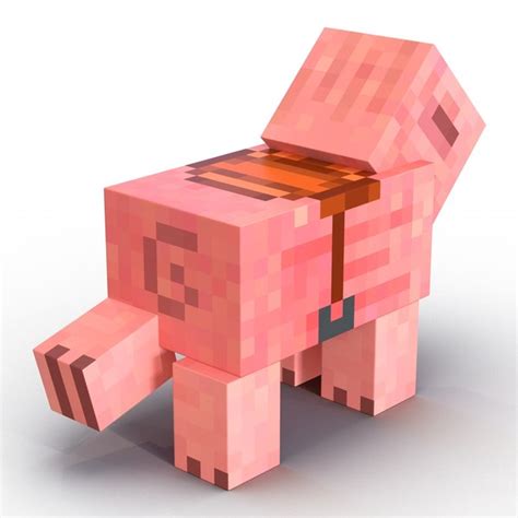 minecraft pig saddle rigged 3d max