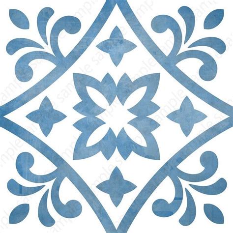 Digital Tiles Blue and White Ornate Wall Decor Printable - Etsy Israel | Geometric wall art ...