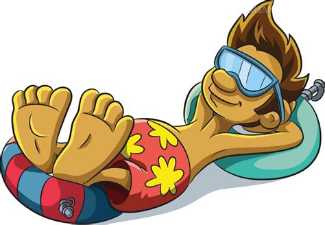Cartoon Beach Vacation Boy - Clipart Relax - Png Download - Full Size Clipart (#1637977 ...