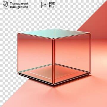 Premium PSD | A glass table with a glass top on a pink background