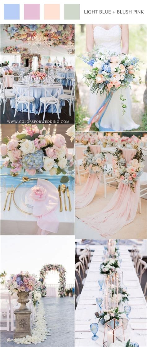 20 Light Blue and Blush Pink Wedding Colors for Spring Summer 2024