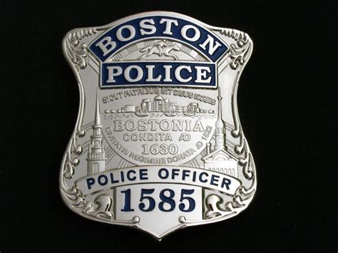 Boston Police Officer Badge Solid Copper Replica Movie Props With Numb ...