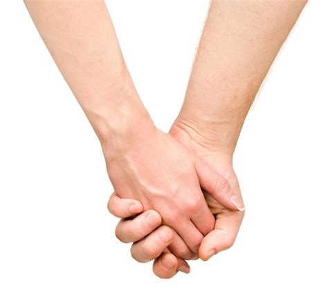 Premium Photo | Male and female hand holding hands on a white isolated background