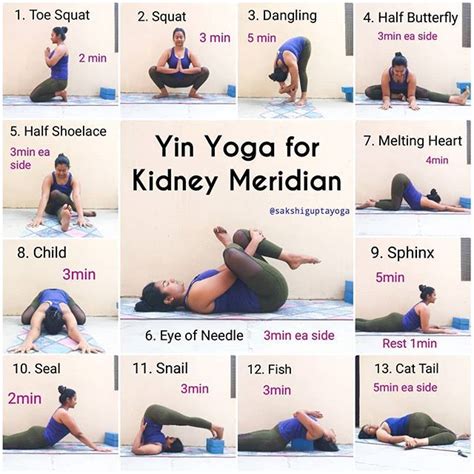 Yin Yoga Sequence for Kidney Meridian Kidney meridian represents yin side of the Water element ...