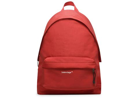 Balenciaga Explorer Backpack Large Red in Canvas with Dark Silver-tone