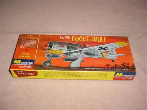 VTG. MONOGRAM 1/4& SCALE FOCKE-WULF FW190 MODEL KIT # PA107/100 (NIB ...