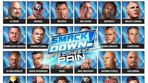 WWE SmackDown! Here Comes The Pain Roster | Pro Wrestling Rosters