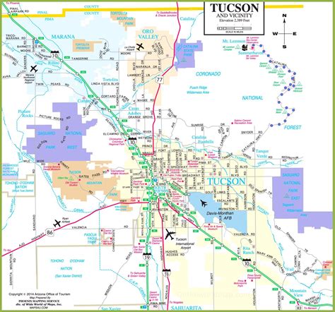 Tucson road map - Ontheworldmap.com