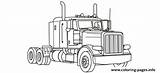 Semi Truck Easy Simple Coloring Page Printable sketch template