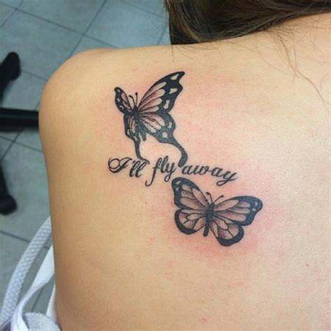 Butterfly Tattoos On Shoulder Blade