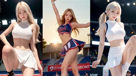 4K ai cheerleader lookbook / 치어리더 룩북 / チアリーダー ルックブック - YouTube