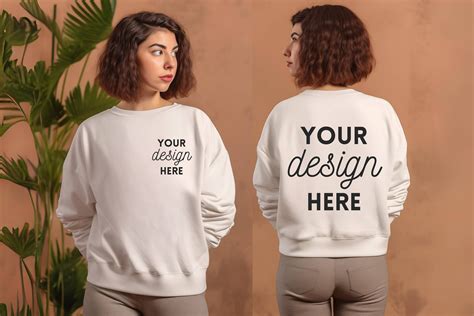 Mockup Sweatshirt 2 Side Front and Back Graphic by 21XSTUDIO · Creative Fabrica