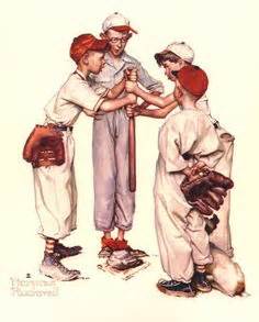 Sporting Boys - Norman Rockwell Vintage Baseball, Baseball Room ...