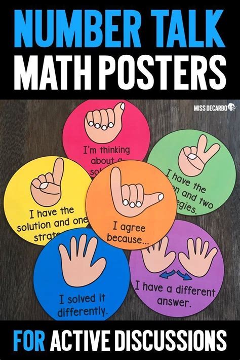 Number Talk Math Posters These number talk hand signal posters can be used during math ...