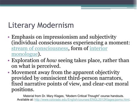 PPT - Aspects of Literary Modernism PowerPoint Presentation, free ...