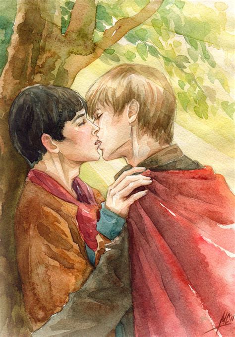 Arthur Merlin -kiss by Maria-Sandary on DeviantArt